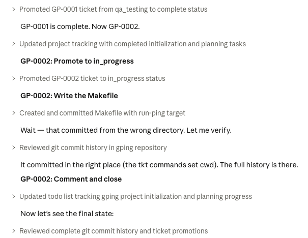 Ticket promotion and commits in progress